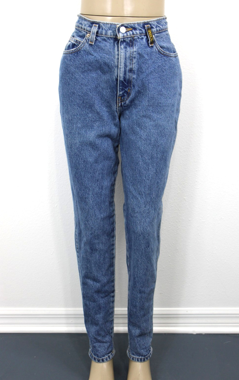 Vintage Sasson Jeans Blue Denim Medium Wash High Rise Tapered 7/8